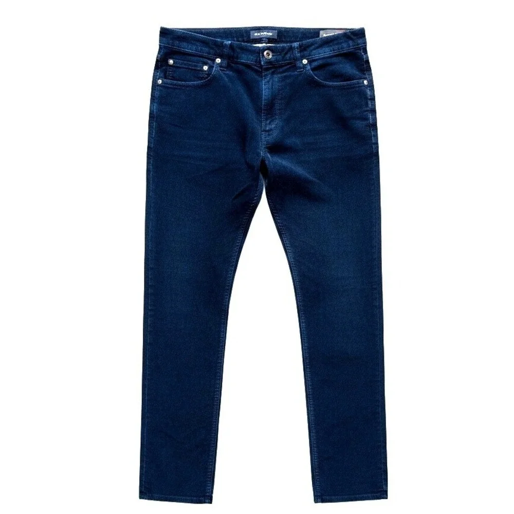 Jack Victor Mens Jimmy Slim Straight Corduroy Jeans Navy Blue Mens Pants 34 x 33 - Picture 1 of 6